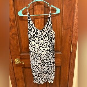 Topshop Black and White Animal Print Dress